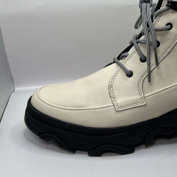 Sorel Brex Lace-Up Leather Lug Sole Boots In White Size 10.5 STORE MODEL - Picture 9 of 16